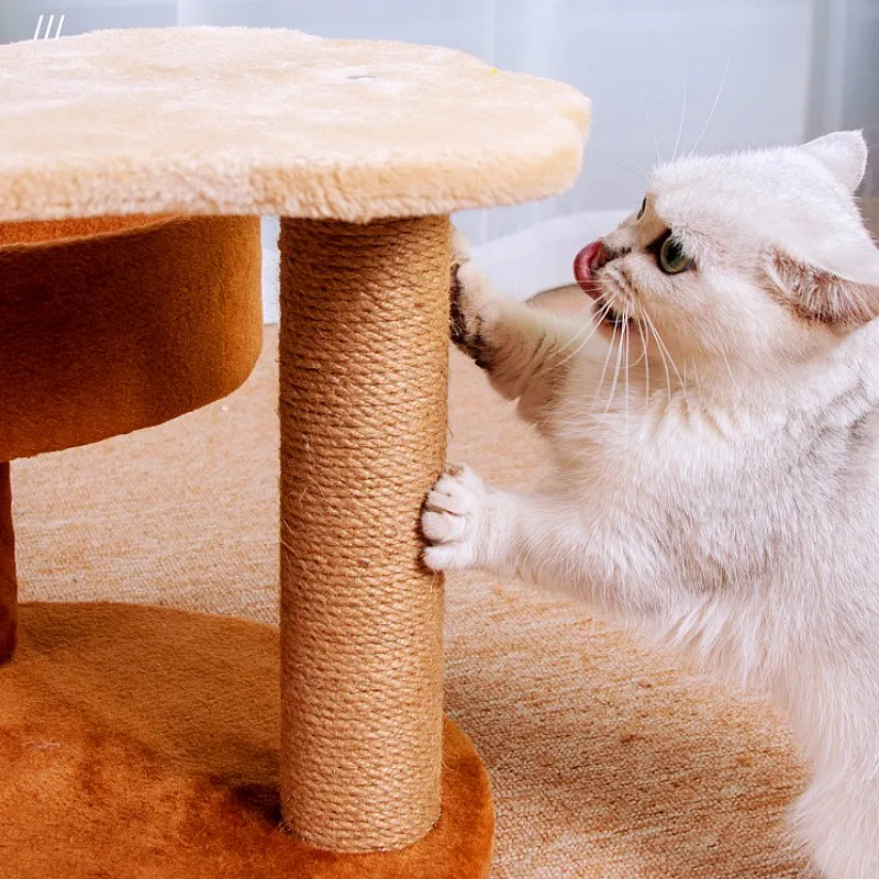 Árbol rascador de sisal con nido y torre para gatos – salva el sofá
