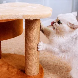 Árbol rascador de sisal con nido y torre para gatos – salva el sofá