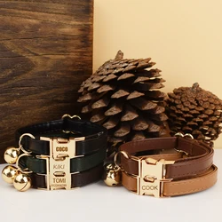 Collar con nombre grabable y campana para gatos y perros
