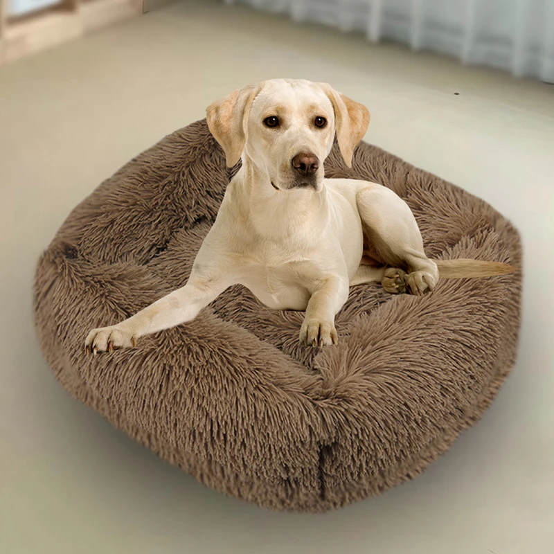 Cama cuadrada semicircular para mascotas, sofá para perros, cama cálida de felpa, casa para gatos, cama mediana para gatos en invierno - imagen 4
