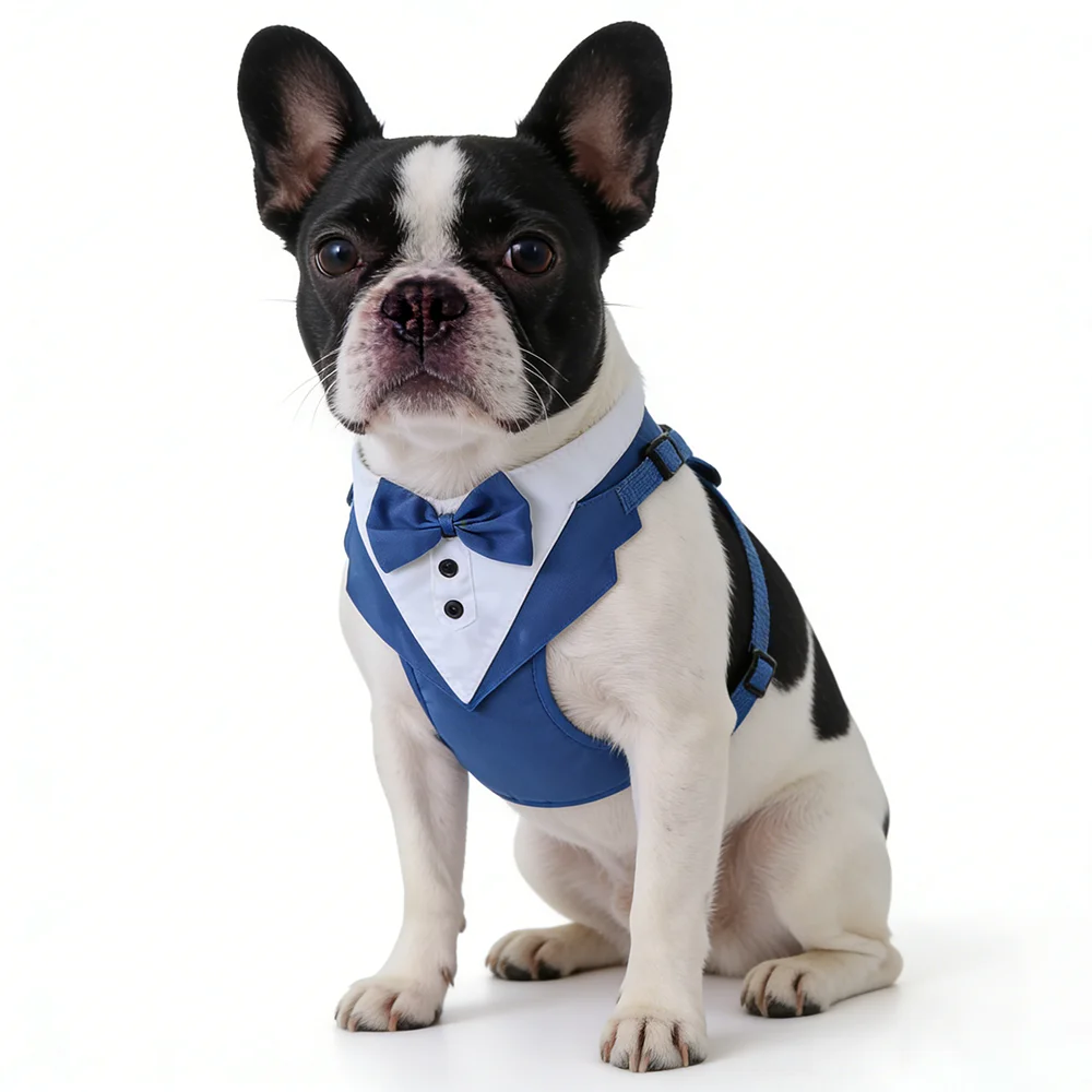 Esmoquin para perros para traje de boda, traje para perros y disfraces de corbata para cumpleaños, cosplay, fiesta de Navidad, ropa formal para mascotas con pajarita - imagen 2