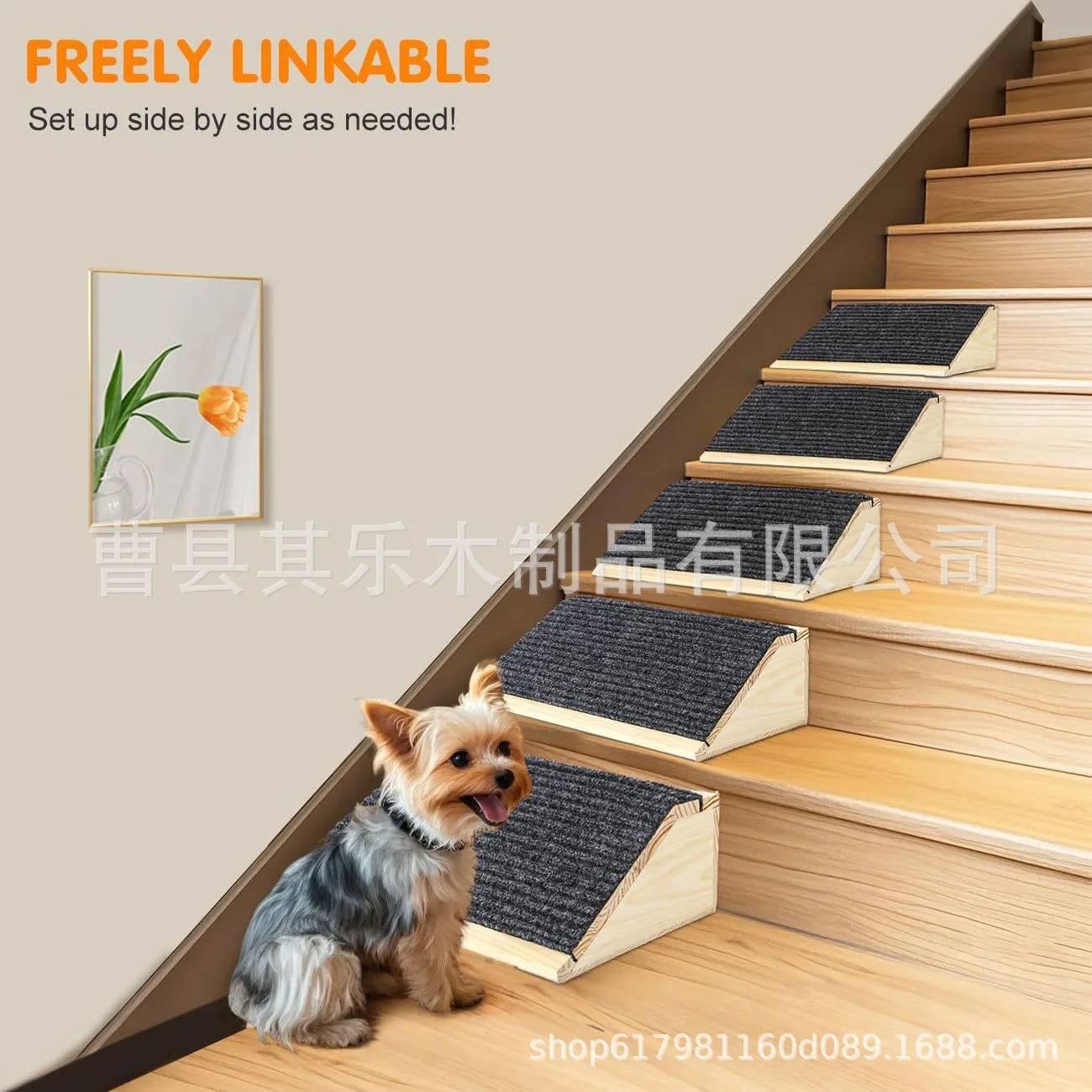 Rampa de madera para gatos y perros pequeños - escalera portátil - imagen 3