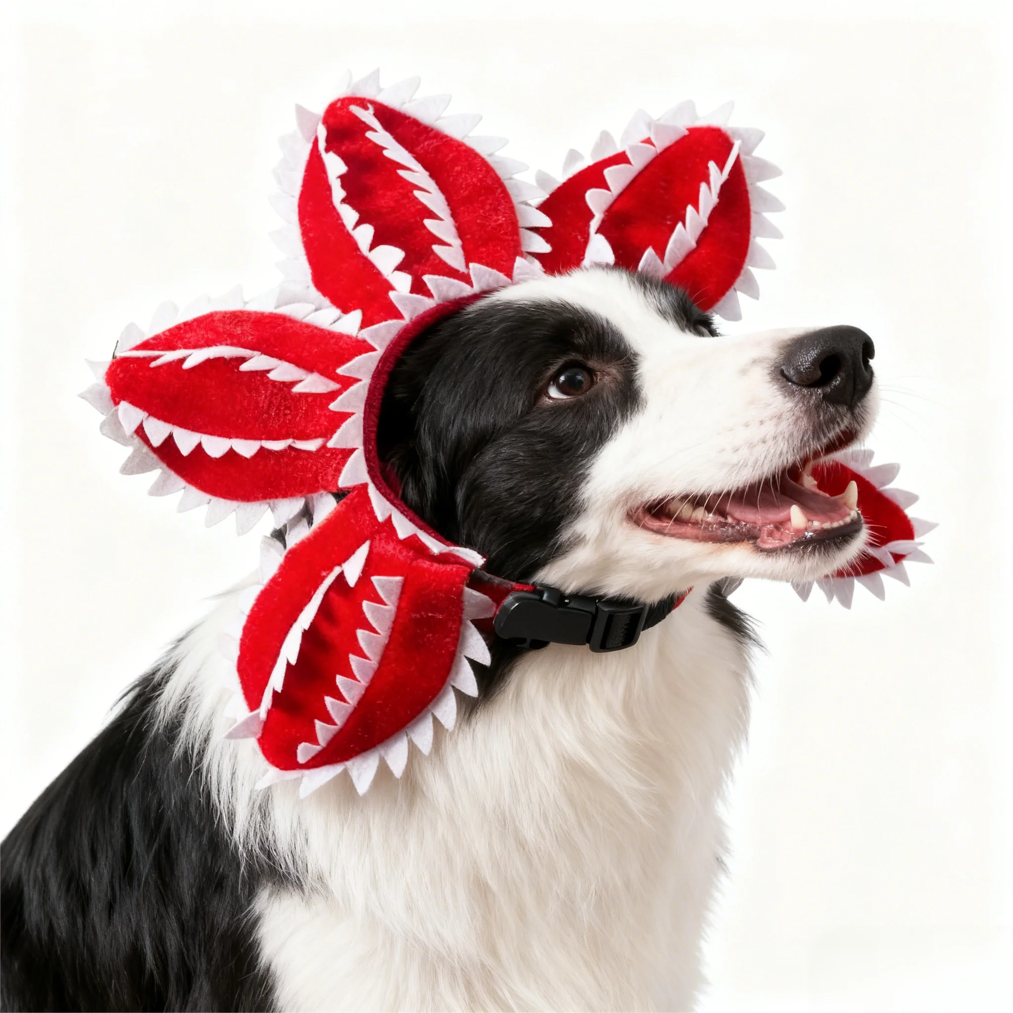 Gorro divertido de invierno para gato Demogorgon, disfraz de flor aterradora, accesorios para cumpleaños para mascotas, suministros para sombreros para perros, pegatina ajustable - imagen 5