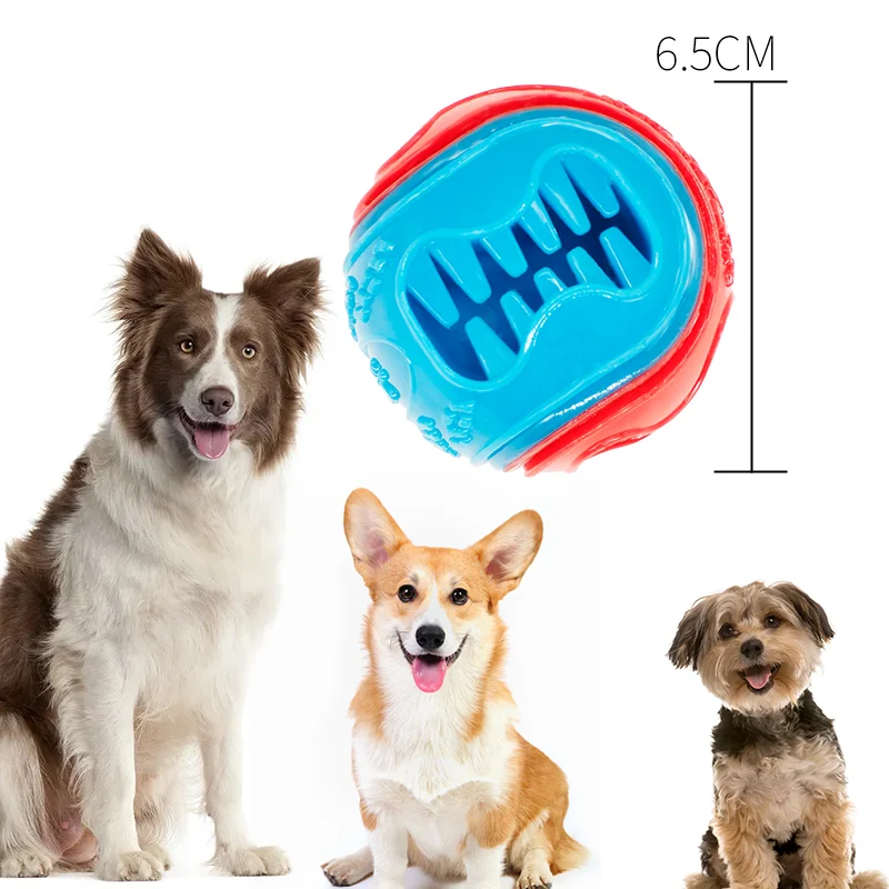 Juguete interactivo para perros TPR, juguete para masticar con fugas de comida para perros, juguete duradero para cachorros chirriantes, limpieza de dientes para mascotas, juguete resistente a mordeduras para perros - imagen 2