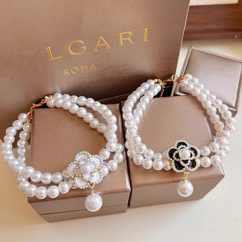 Collar de perlas para perro de gama alta, babero, muñeca, Collar decorativo para gato maltés y perro, bufandas para mascotas, corbata, accesorio para mascotas - imagen 2