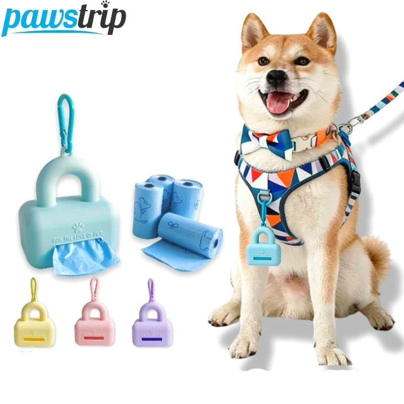 Dispensador portátil de silicona bolsas residuos perro para exteriores - imagen 4