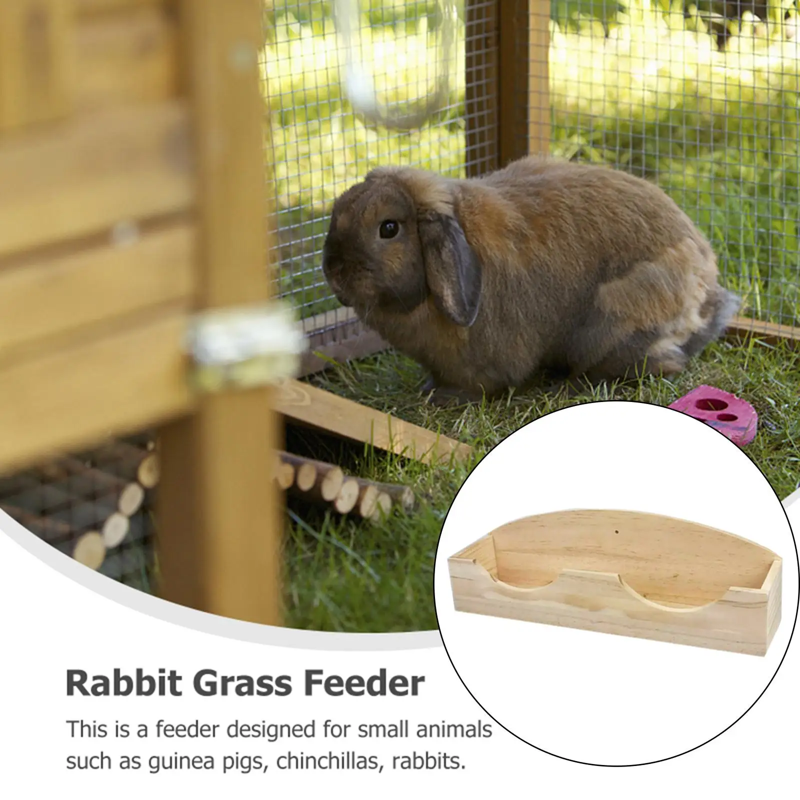 Premium Wooden Hay Feeder for Small Animals - and Functional Cage Accessory