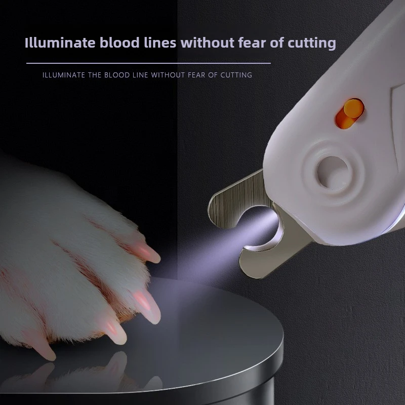 Cortauñas para mascotas, antisobinado, agujero redondo, recorte de uñas para mascotas, iluminación de línea sanguínea, luz LED, suministros de limpieza para el cuidado de mascotas - imagen 4
