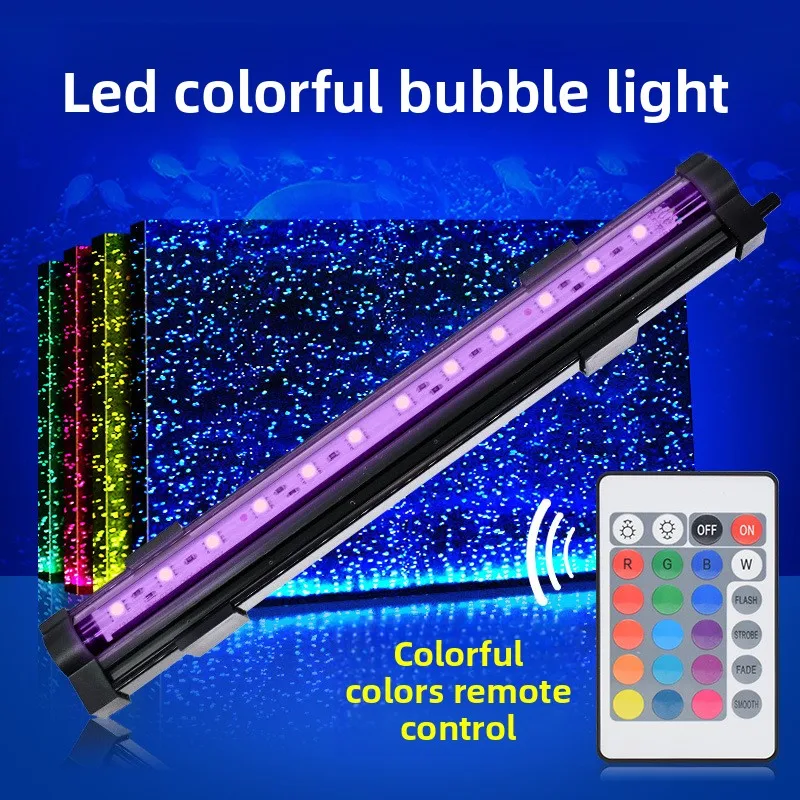 Luz LED RGB con burbujas para acuario – Control remoto resistente al agua - imagen 2