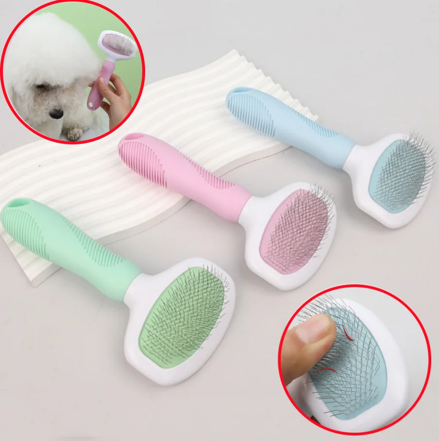 Cepillo de acero inoxidable para perros, peine de pelo de gato, peines de apertura de nudo de pelo, productos para mascotas