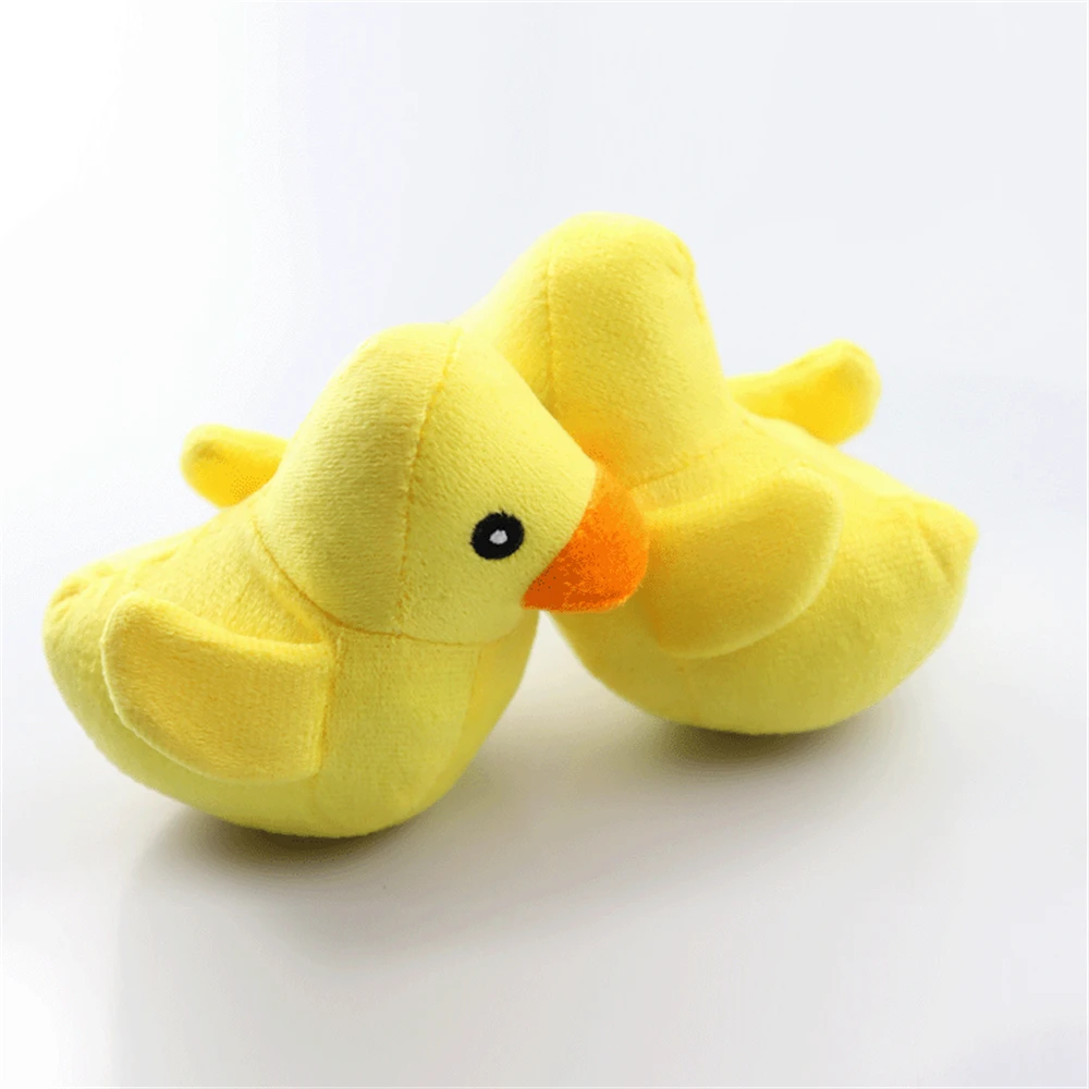 5/10 Uds. Lindo pato de peluche perros pequeños masticar juguete chirriante gato duradero cachorro Molar juguete para morder divertido juguete de entrenamiento interactivo - imagen 3