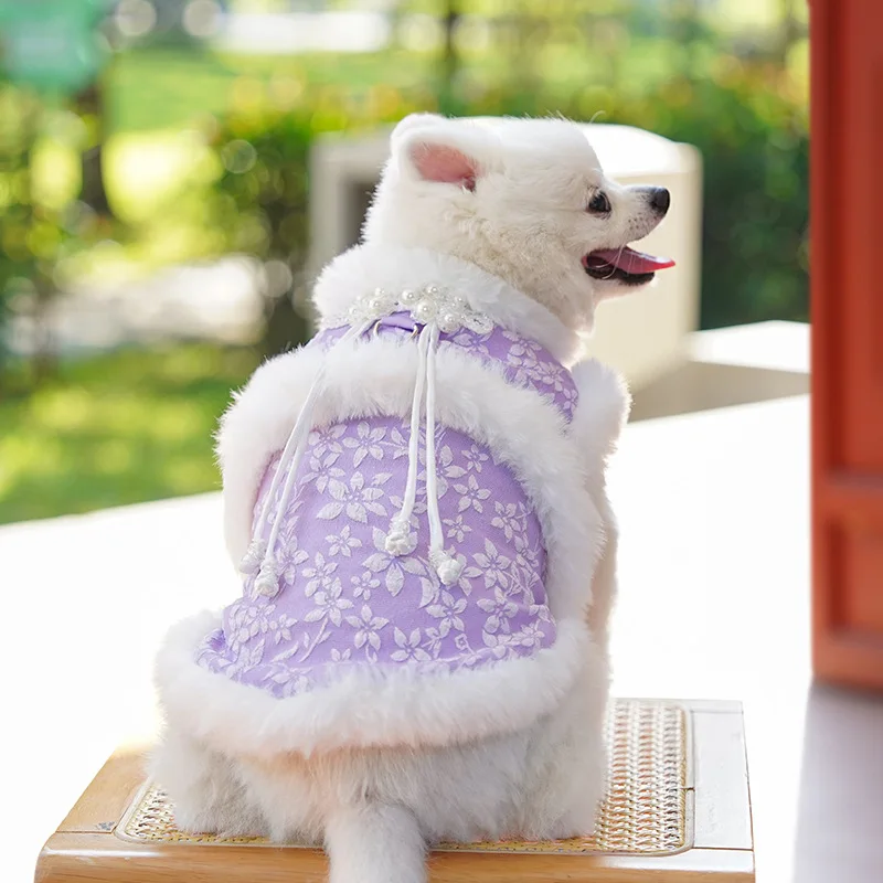 Vestido de felpa para gatos y perros pequeños – Abrigo de invierno - imagen 3
