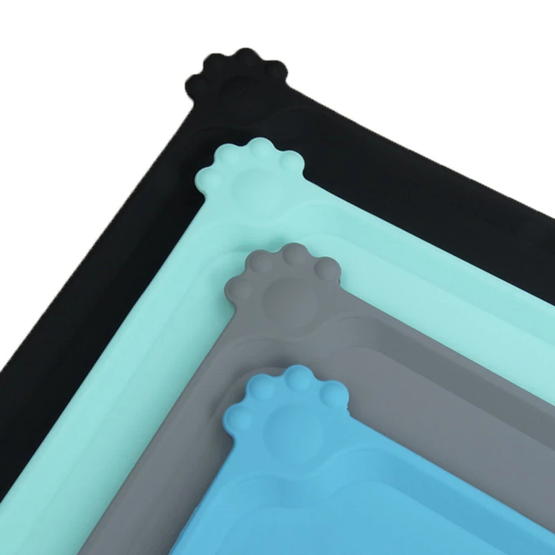 Estera impermeable de invierno para mascotas, almohadilla de silicona de Color sólido para comida de mascotas, cuenco para mascotas, estera para beber, mantel de alimentación para perros, fácil lavado - imagen 2