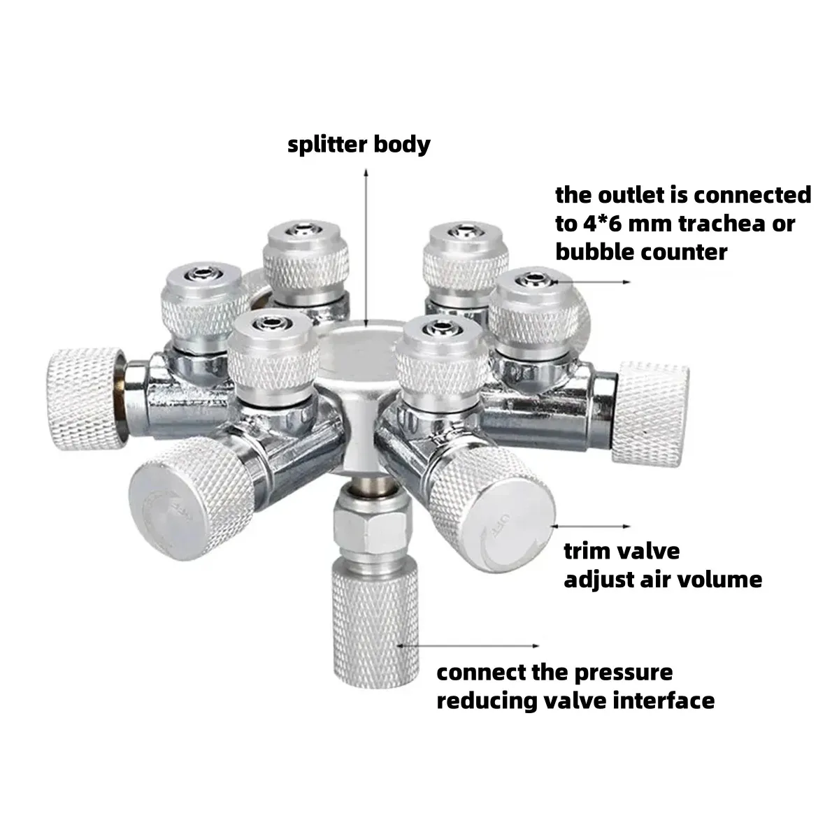 Distribuidor de CO2 con válvula de aguja de acero inoxidable - imagen 5