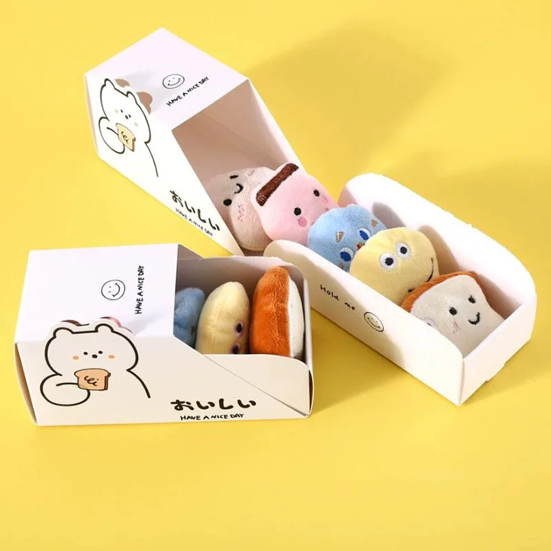 Juguete de peluche para gato, hierba gatera integrada, para aliviar el aburrimiento, muñeca pequeña de bola de arroz, caja de regalo de juguete - imagen 4