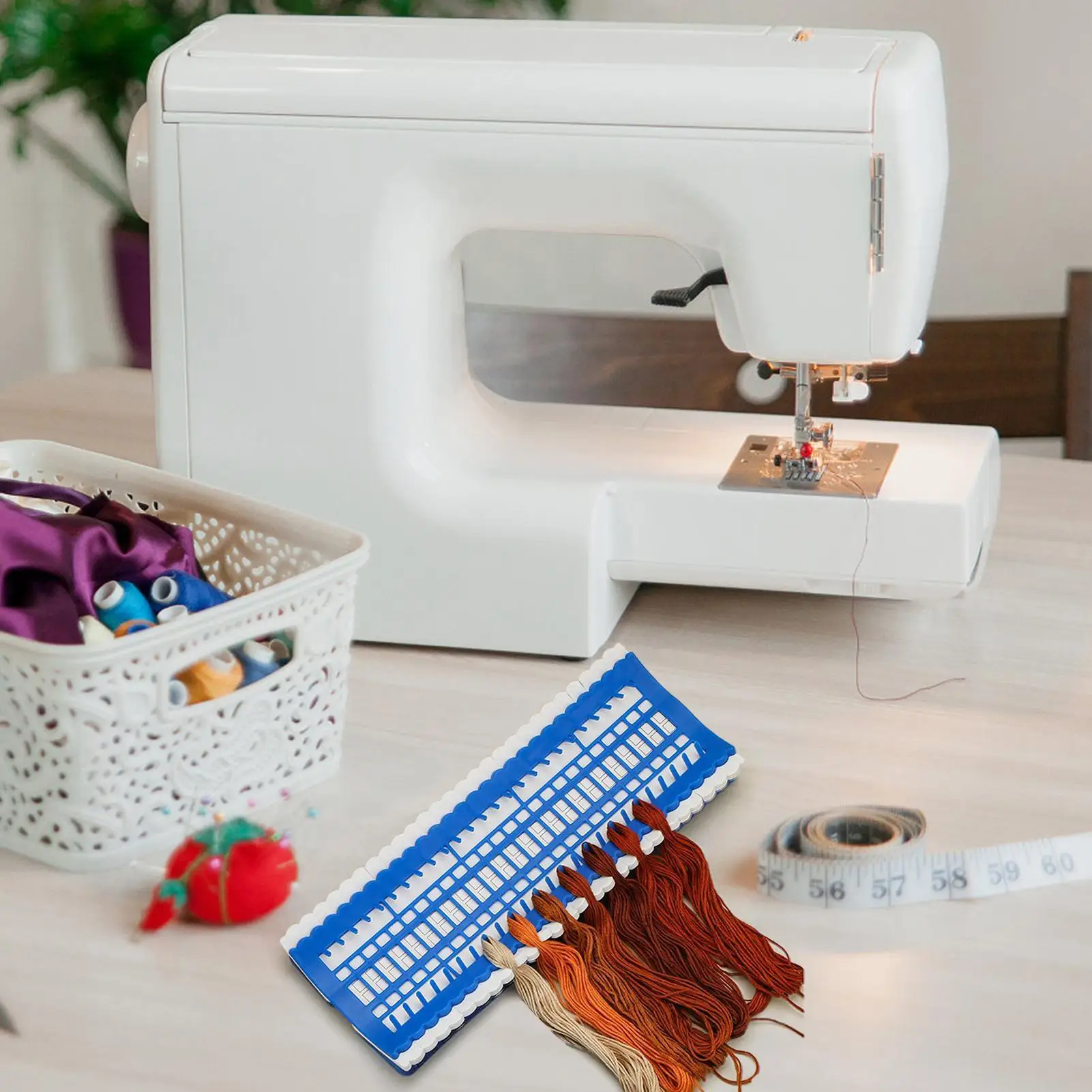 Soporte para hilo de bordar, 50 rejillas, contenedores organizadores de cuerdas con 15 tarjetas de etiquetas reutilizables para organización, clasificación de hilo de coser - imagen 3