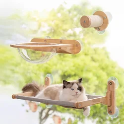 Hamaca de ventana para gatos – Rascador y cama suspendida sin perforar