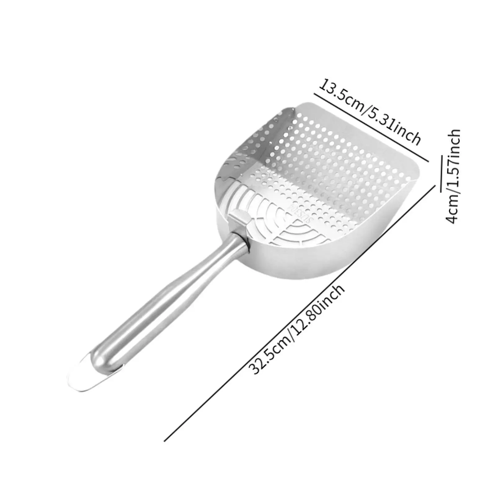 Pet Cats Litter Scoop Deep Sifting Stainless Steel Ergonomic Grip Sifting Scoop Kitten Waste Scooper for Cat Litter Tray Kitty