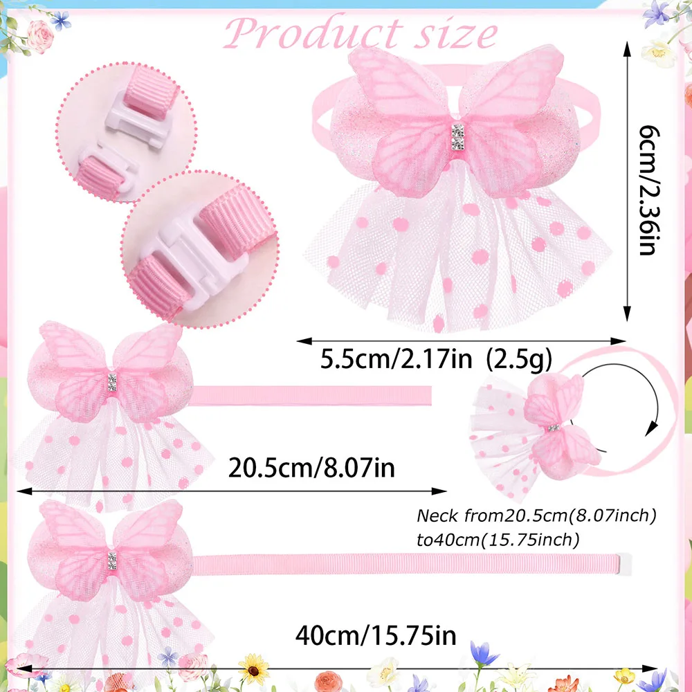 100 Uds pajaritas para perros a granel moda encaje mariposa pajarita para mascotas Collar para perros pequeños perros ajustables accesorios de aseo para mascotas - imagen 3