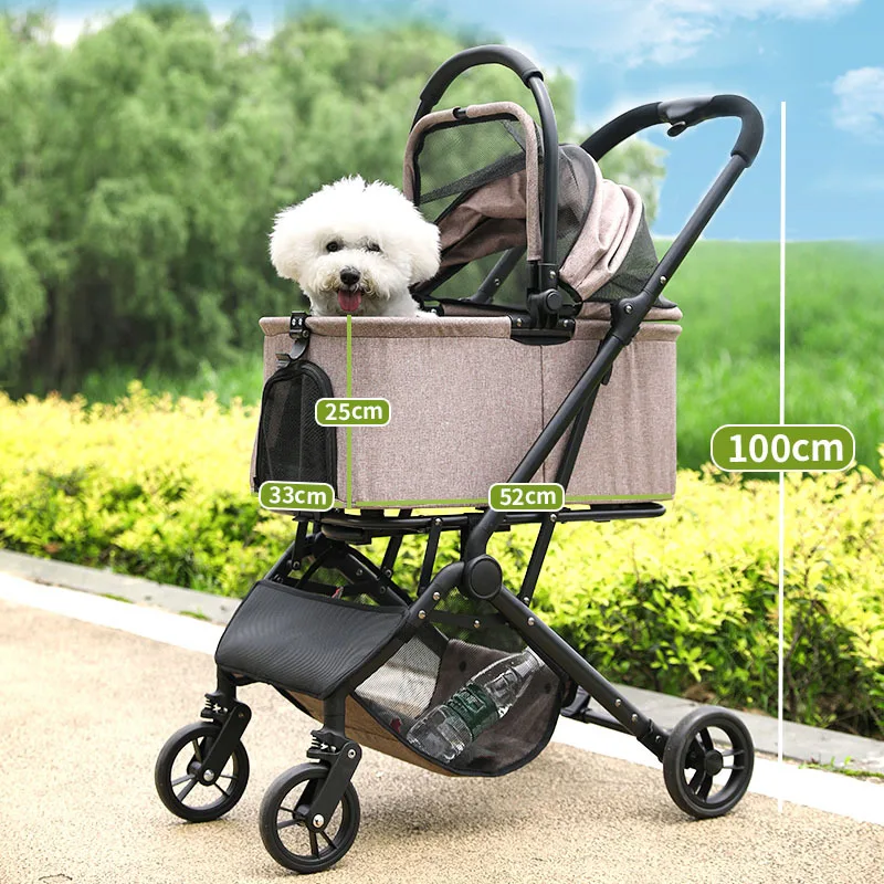 Cochecito plegable para perros pequeños y medianos con ruedas - imagen 3