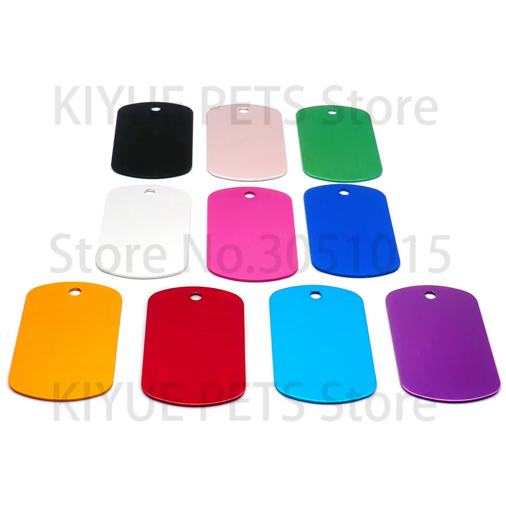 100 Uds. Etiqueta de identificación en blanco para mascotas llavero de Metal colgante Collar de perro accesorios moda personalidad grabado nombre teléfono - imagen 5
