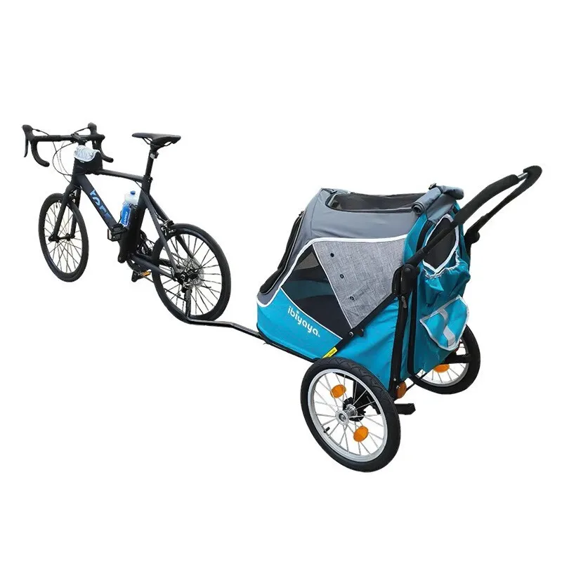 Cochecito grande para perros y mascotas Golden Retriever plegable FS2080 se puede conectar a una bicicleta productos para mascotas