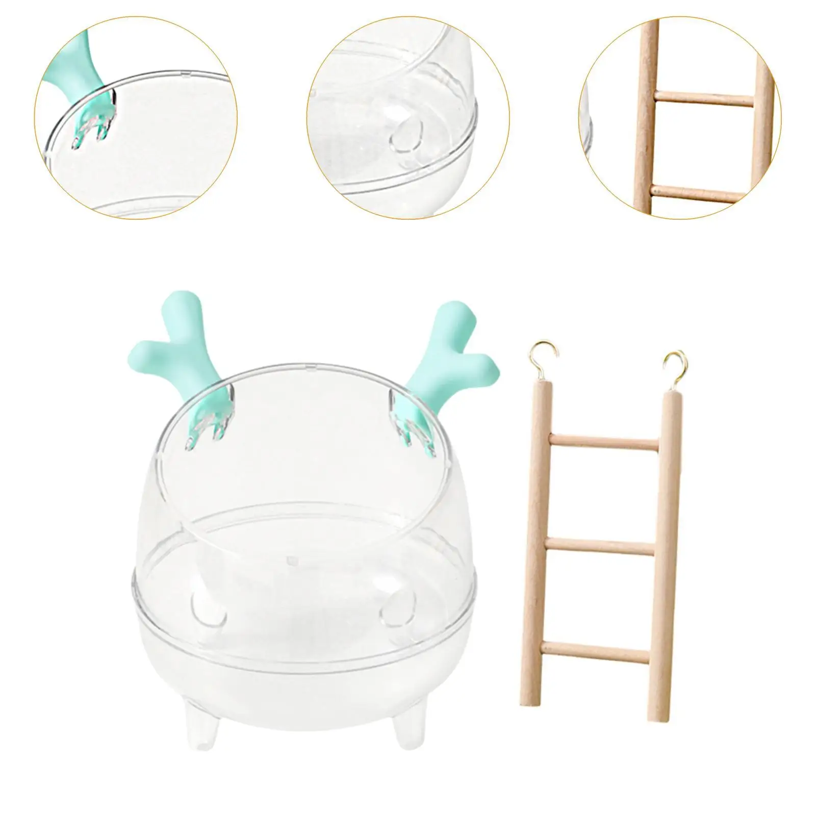 Hamster Sand Bath Container,Small Animal Shower Hideout,Clear,Small Pet Bathroom Sand Bath Box Hamster Toilet for Gerbil,Mice