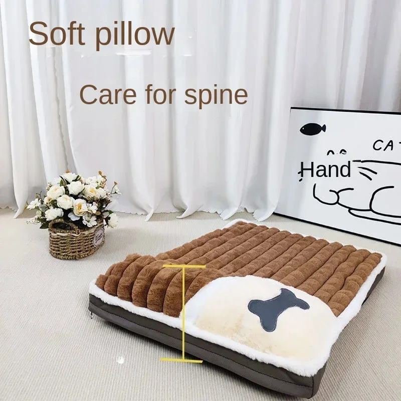 Cama para mascotas, estera de cama gruesa para perros y gatos, estera de cama muy cálida de invierno para perros pequeños, medianos y grandes, cama lavable extraíble para cachorros - imagen 5