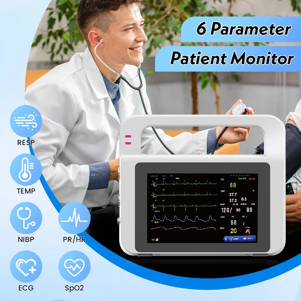Monitor de signos vitales portátil E5 con pantalla táctil de 5 pulgadas multiparámetro para pacientes - imagen 2