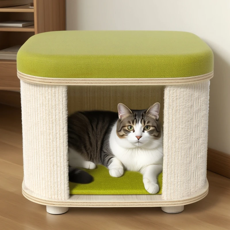 Taburete cama para gatos, sofá, cama para perros y gatos, cama para dormir de madera para perros y gatos, muebles, accesorios para gatitos, casa para gatos, suministros para mascotas - imagen 3