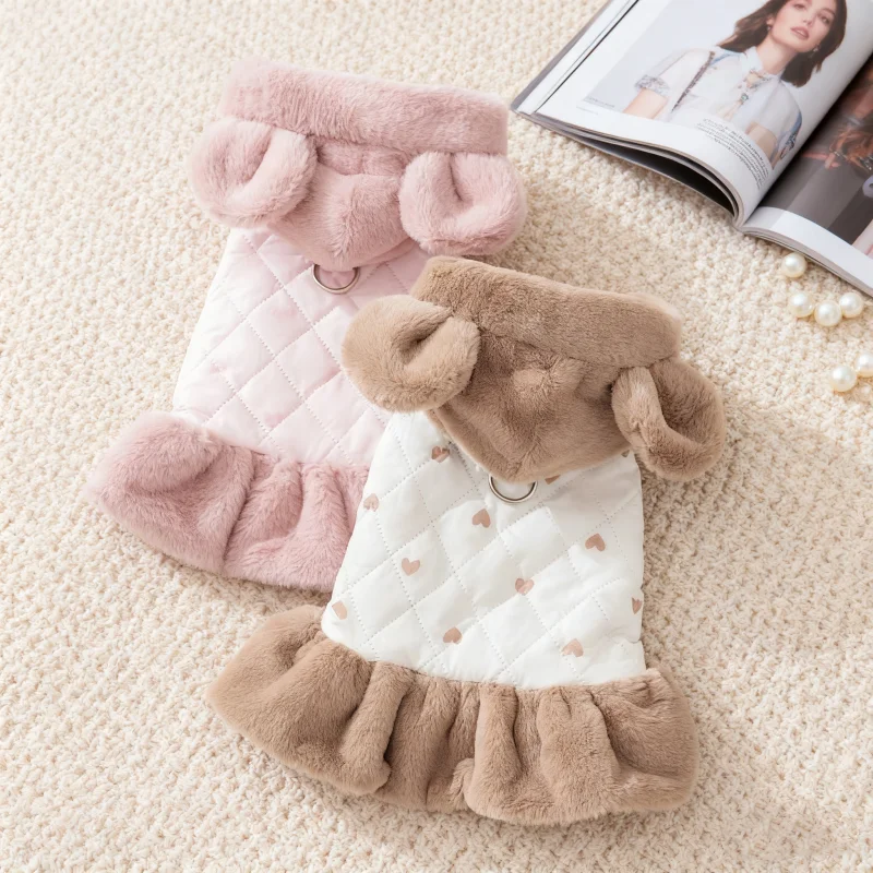 Chaqueta de invierno para cachorros y gatos – Abrigo Bichon estampado