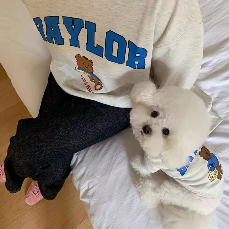 Sudadera con capucha de moda de verano, camiseta para mascotas, oso de peluche Schnauzer, abrigo Base de oso de peluche, camiseta de Yorkshire, ropa con capucha para cachorros - imagen 3