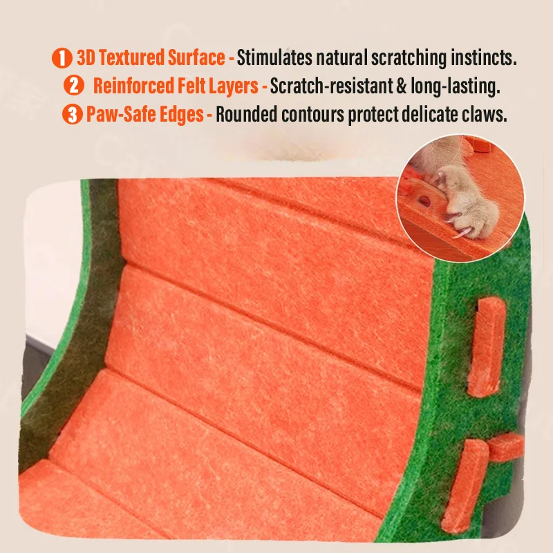 Tablero para rascar gatos pegajoso de lana en forma de L y cama para gatos: fieltro 2 en 1 que ahorra espacio, duradero y sin pelusa. Muebles para gatos antiarañazos - imagen 4
