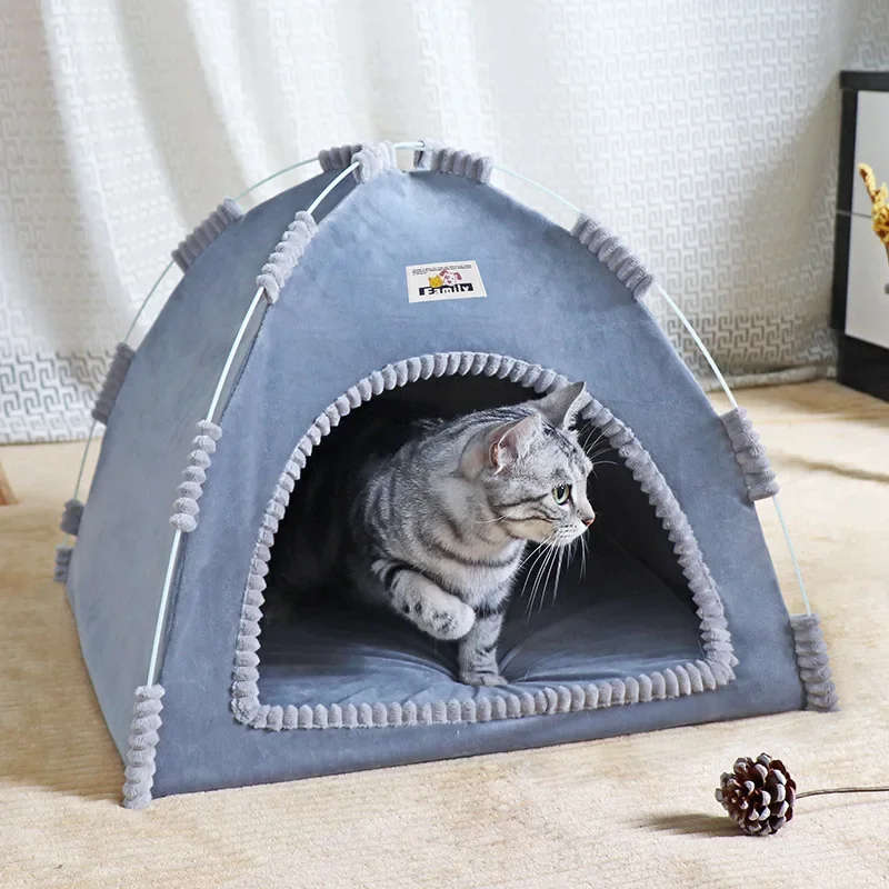 Casa para gatos plegable y transpirable, tienda para mascotas, nido Universal para perros y gatos para las cuatro estaciones, estera fresca de verano, plegable portátil para exteriores