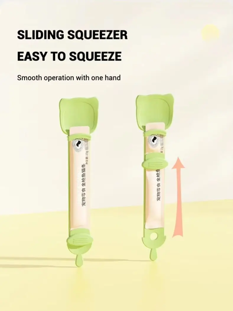 Exprimidor de cuchara con tira para gatos con exprimidor deslizante, boca ancha a prueba de derrames y mango largo para una mano sin esfuerzo, alimentación sin desorden - imagen 5