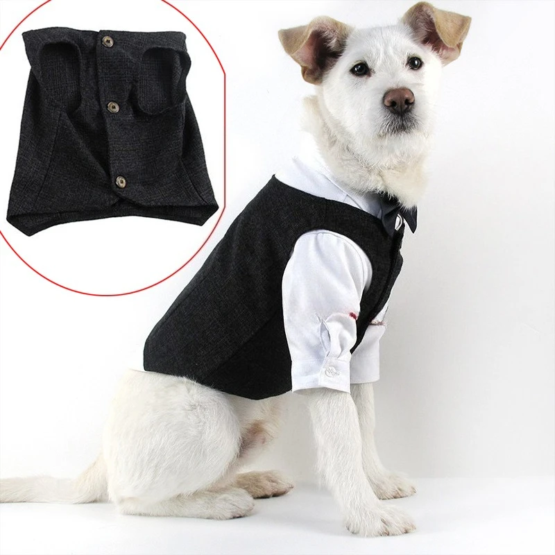Abrigo para perro toro francés, chaleco para fiesta de boda, vestido de primavera, chaleco para perro, trajes para perros pequeños, medianos y grandes de diseñador de lujo, ropa de caballero - imagen 5