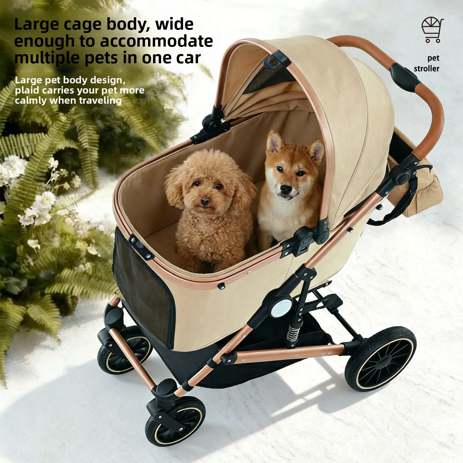 Carrito plegable para mascotas medianas y grandes – perros y gatos - imagen 3