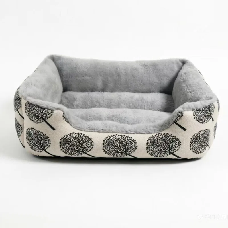 Cama felpa suave para perros y gatos con estampado árbol antideslizante - imagen 2