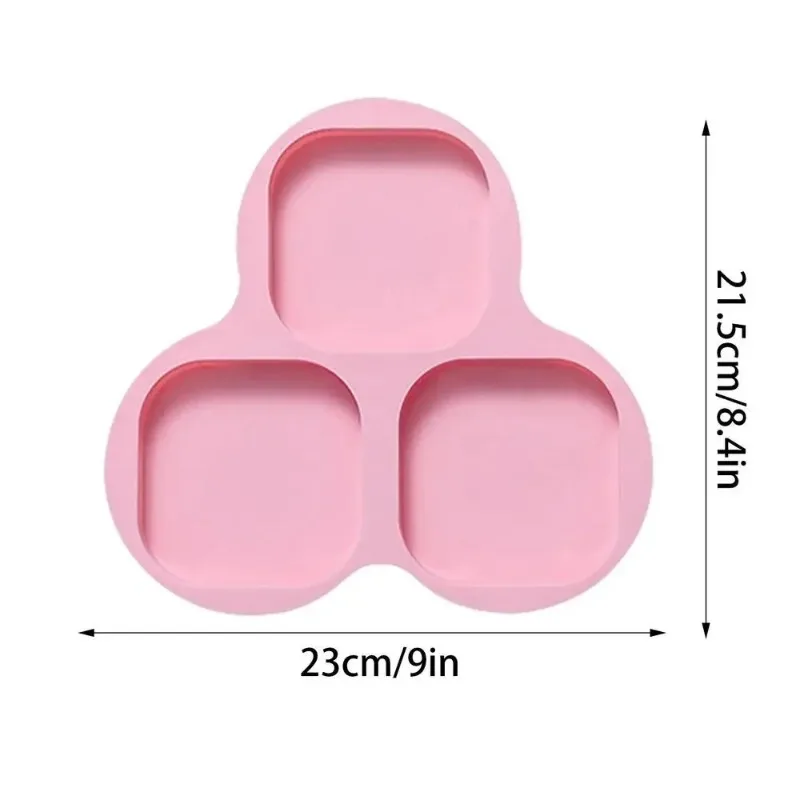 Utensilios cuadrados de silicona para hornear, molde cuadrado antiadherente de 3 cavidades para pasteles, herramientas para hornear, molde para Fondants, postres, cocinar, chocolates, hornear - imagen 5