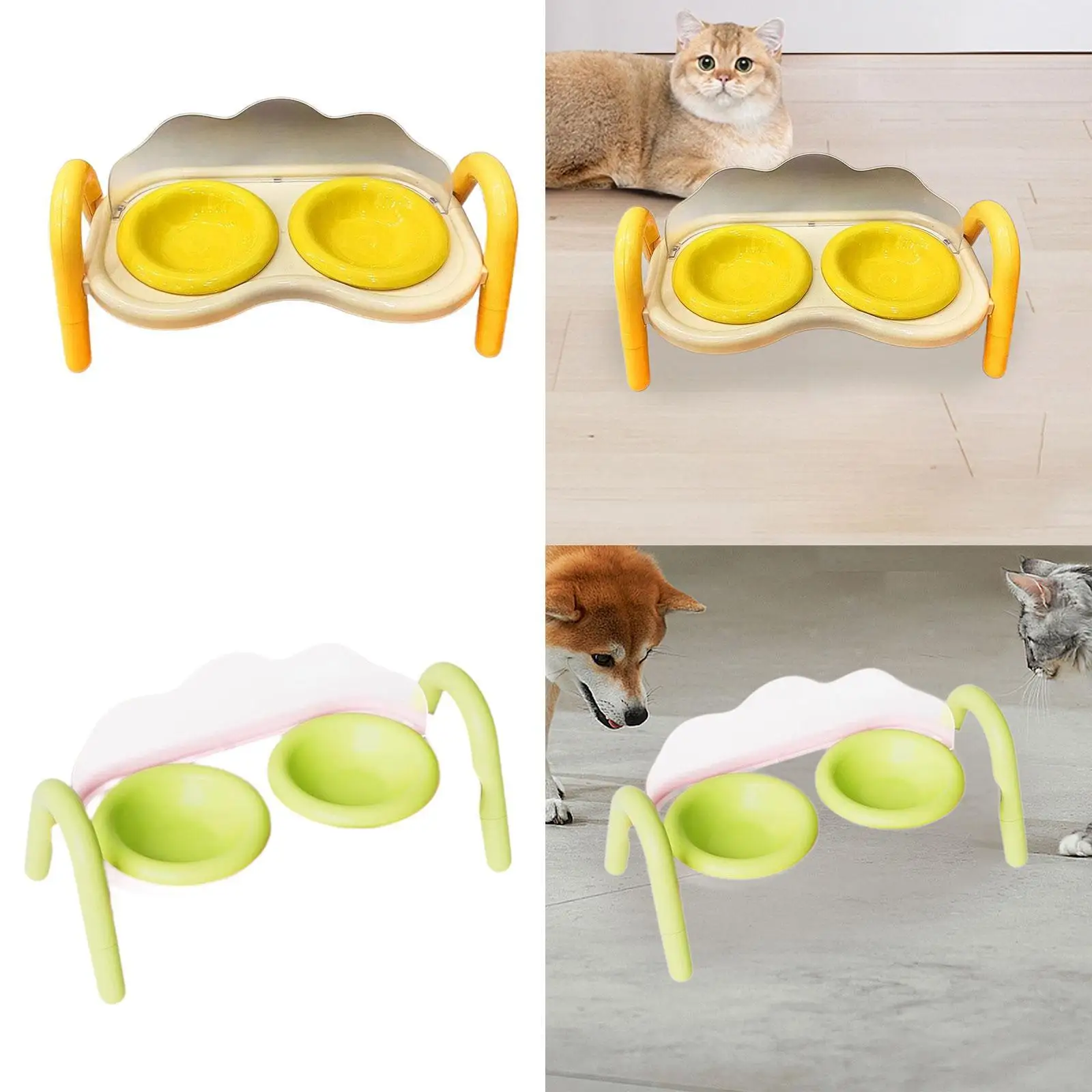 Raised Cat Bowls for Food and Water Portable for Puppy Kitten Cat Dishes