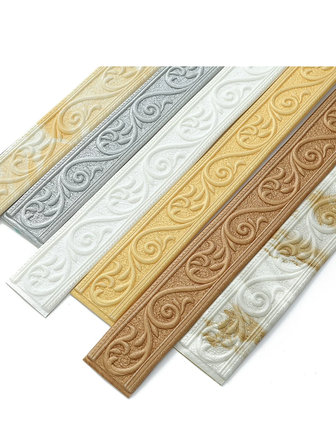 Zócalo autoadhesivo 3D, pegatina de pared para bordes de pared de fondo, pegatina de esquina de alta dimensiones, decoración de pared sin costuras, línea impermeable, cintura, pegatina decorativa para bordes de marco de puerta - imagen 4