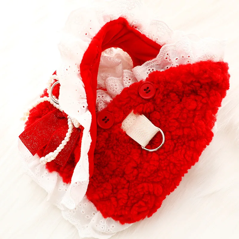 Ropa de otoño e invierno para perros, ropa de princesa para mascotas, chaleco de terciopelo, suéter para perros pequeños - imagen 4