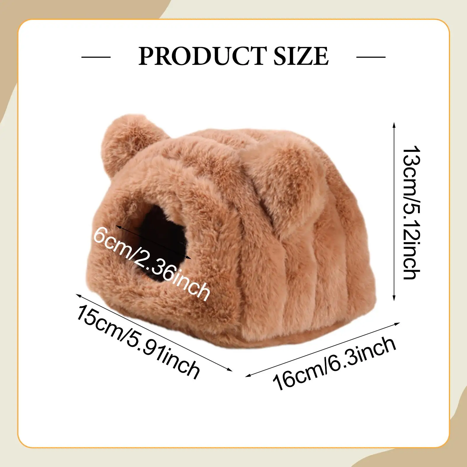 Hamster Bed Habitat, Plush Small Animals Bedding House Hideout for Small Pets, Chinchilla