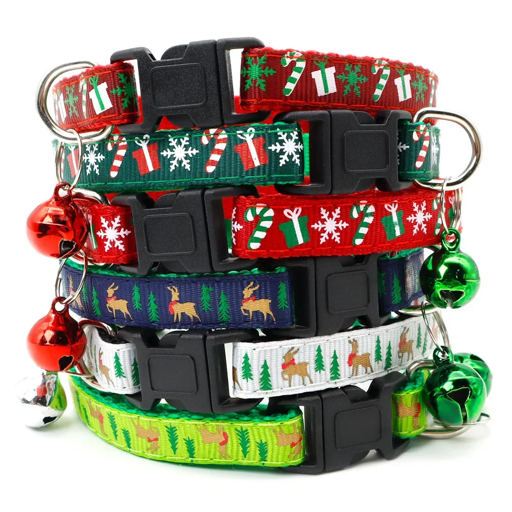 Collar de seguridad delicado para mascotas, correa de cuello de Navidad, informal, ajustable, a la moda, para gato y perro, 1 unidad - imagen 2