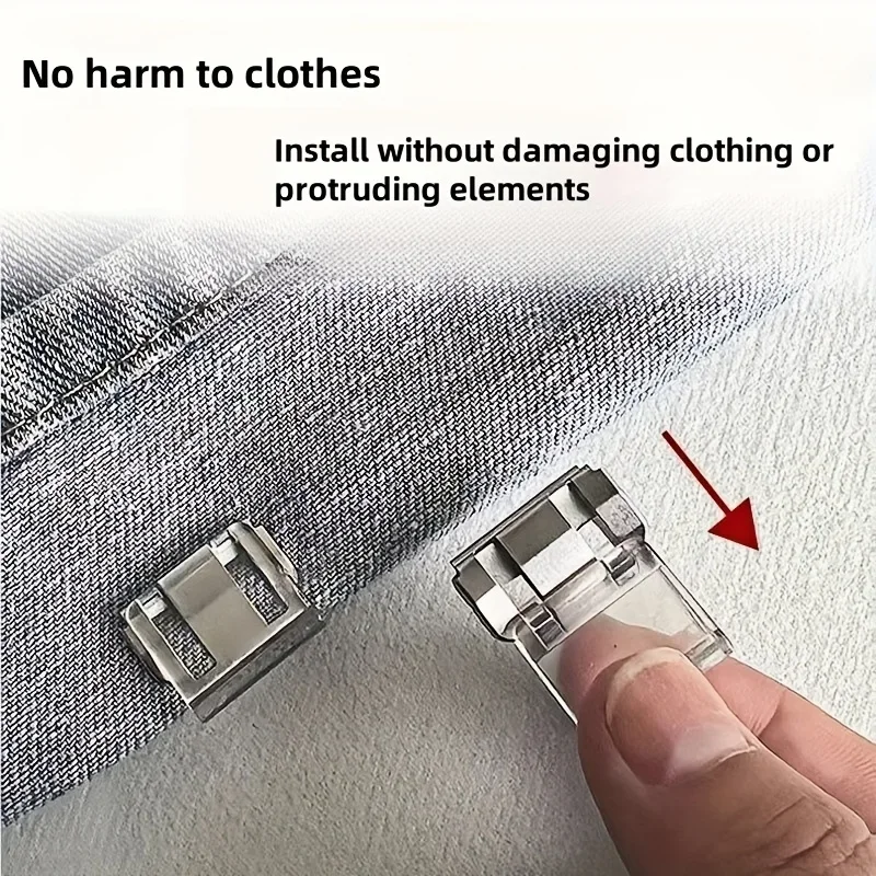 4/6/Uds. Clip invisible para acortamiento de piernas, clip antideslizante para borde de pantalones, utilizado para pantalones antiarrugas, dispositivo de fijación de dobladillo, oculto sin costuras - imagen 4