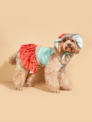 Vestido veraniego a rayas para perros pequeños - ropa fresca