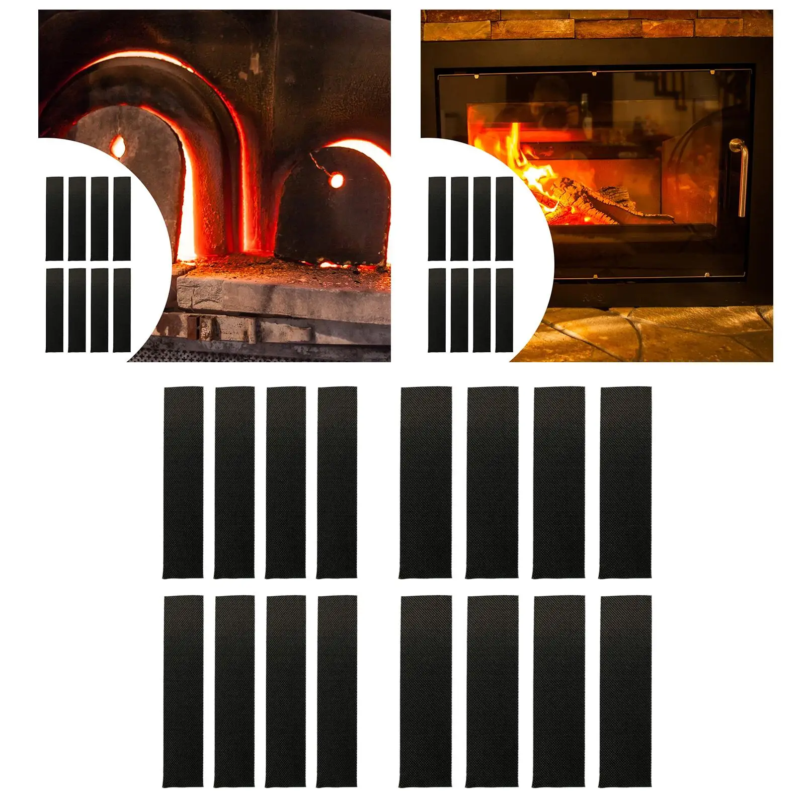 8 Pieces Fireplace End Tape High Temperature Resistant Seal Strip Heat Resistant Joint Tapes Prevents Cord Fraying 8 Pieces Fireplace End Tape High Temperature Resistant Seal Strip Heat Resistant Joint Tapes Prevents Cord Fraying