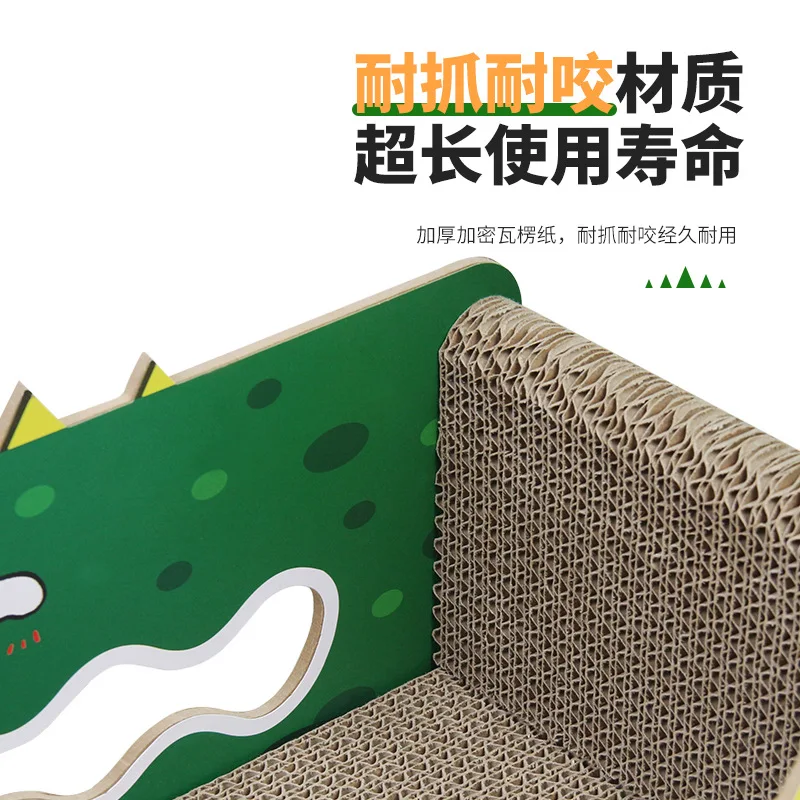Rascador de sisal y cartón corrugado para gatos con cama - imagen 3