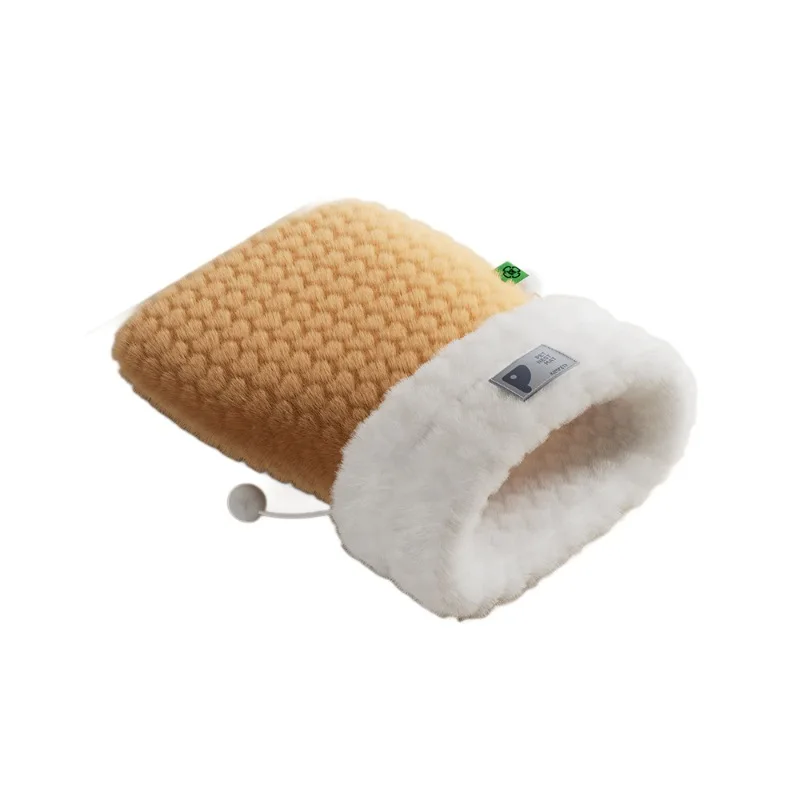 Cama para gatos cerrada con entrada de túnel: saco de dormir de piel de conejo de peluche autocalentable para invierno, escondite seguro para mascotas - imagen 5