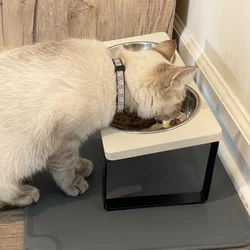 Cuencos elevados 15° con 3 platos de acero inoxidable para perros y gatos